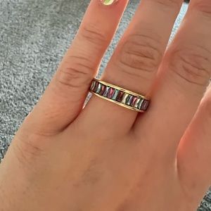 Kendra Scott Jack Gold Band Ring In Multi Crystal size 7